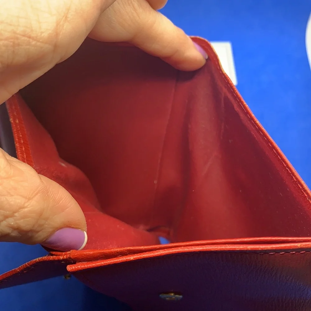 Valentino Garavani blood RED Leather‎ Long Bifold
